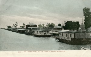 House boats on the canal, Alameda, California  